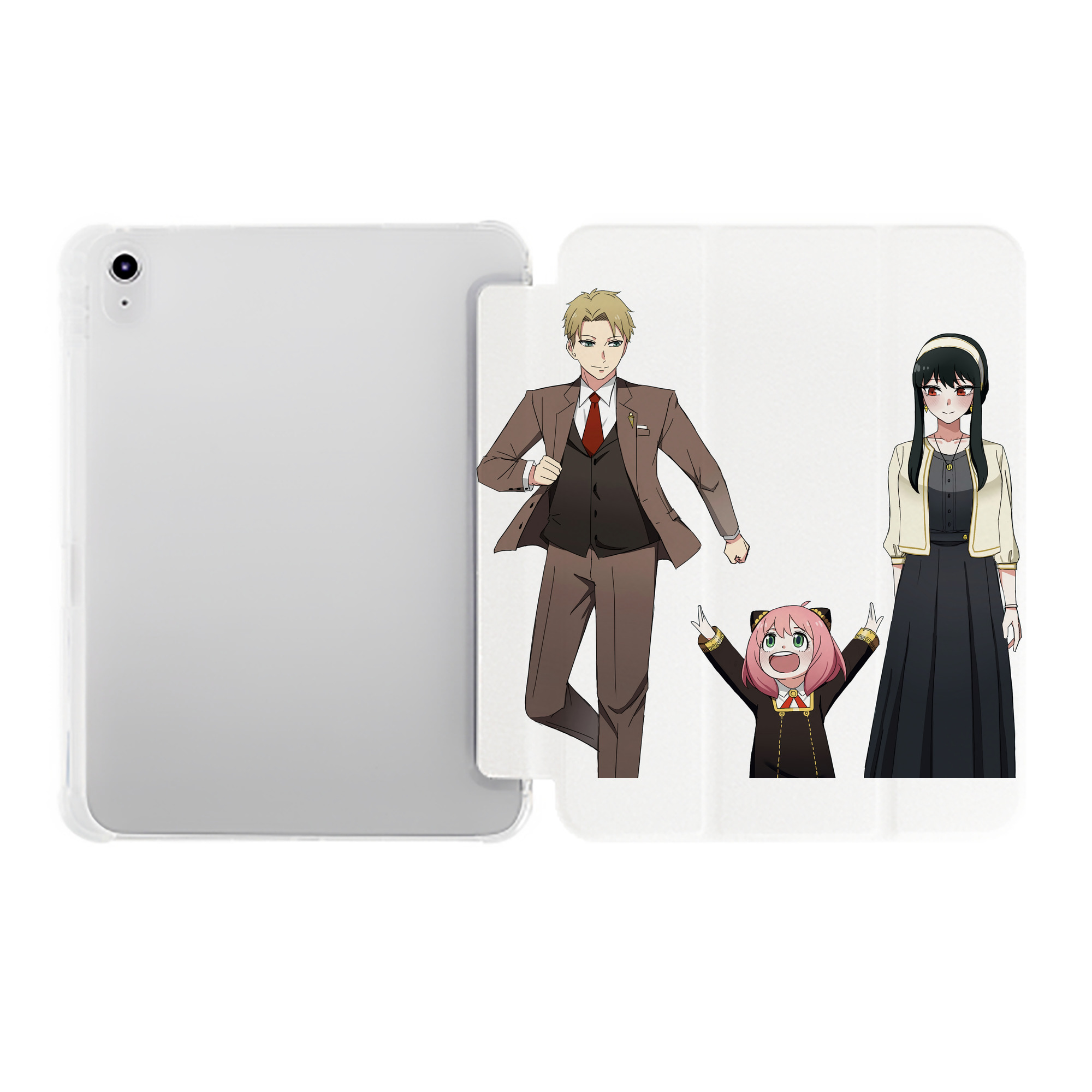 （画像用） SPY×FAMILY间谍家家酒 IPad ケース ペン収納付き 三つ折りスタンド PUレザー×シリコン 対応機種9.5/10.5/10.9インチ